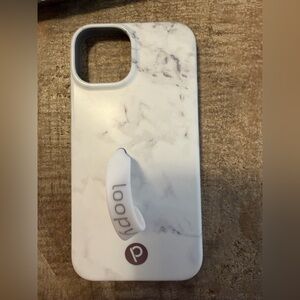 IPhone 14 marble loopy case with loop. EUC
